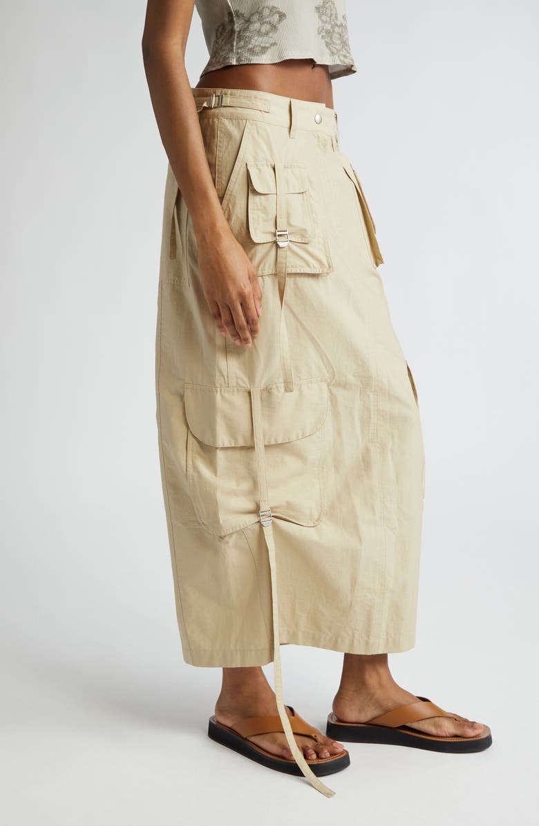 Acne Studios Ilanta Cotton Blend Cargo Skirt, Alternate, color, Beige