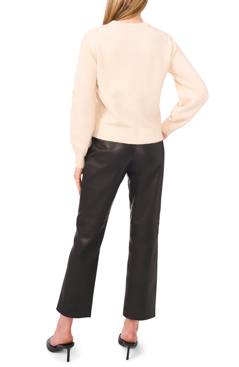 Ted Baker Embroidered Floral Sweater, Alternate, color, Ancient Ivory