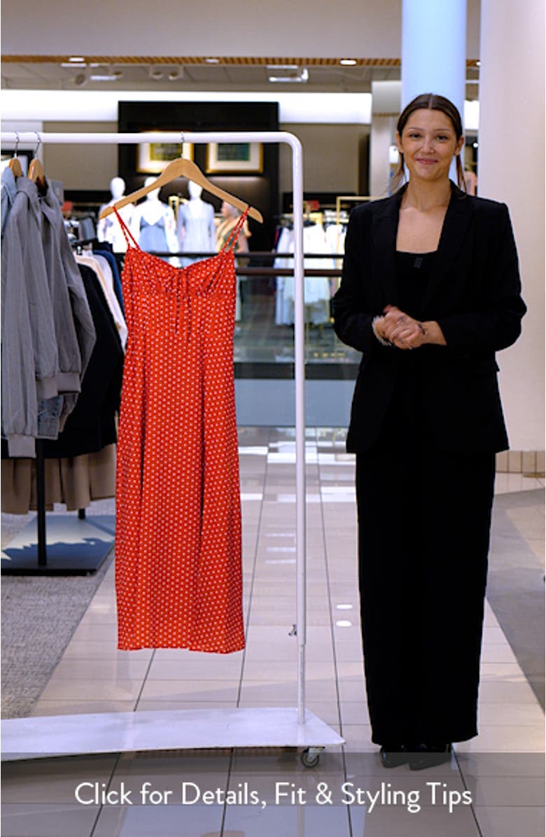 Polka Dot Corset Bodice Midi Sundress, sales video thumbnail