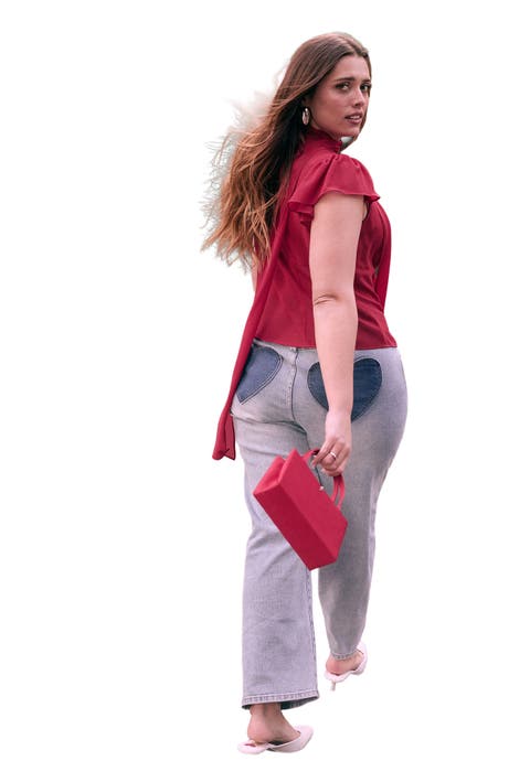 Heart Pocket Naomi Straight Leg Jean (Plus)