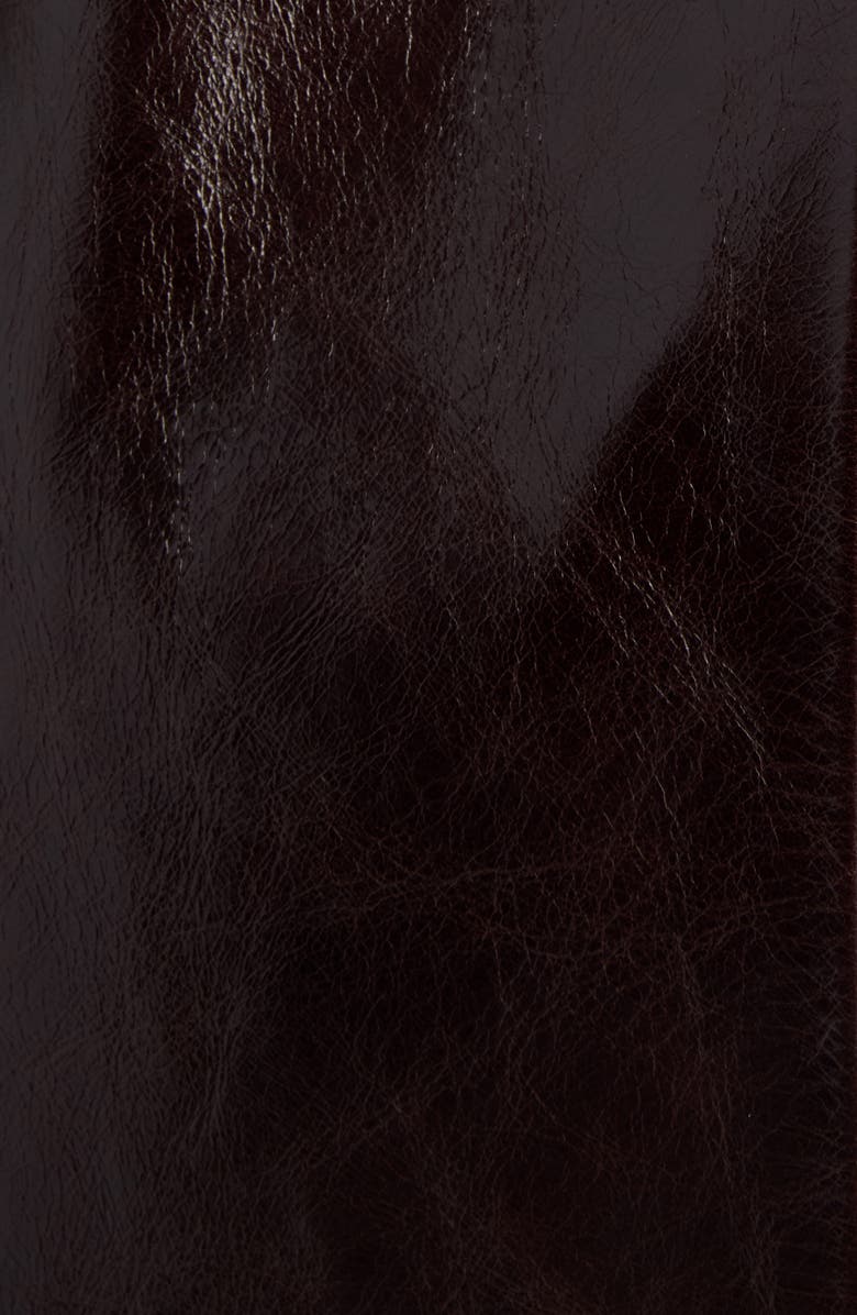 Chloé Leather & Genuine Shearling Long Column Coat, Alternate, color, 