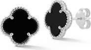 CHLOE AND MADISON Onyx Clover Stud Earrings