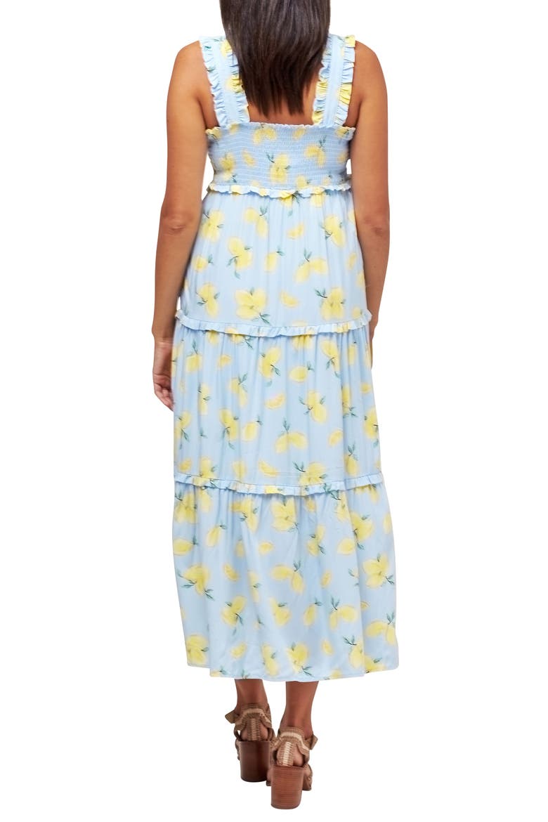 Emma Maternity/Nursing Midi Sundress, Alternate, color, LEMON PRINT