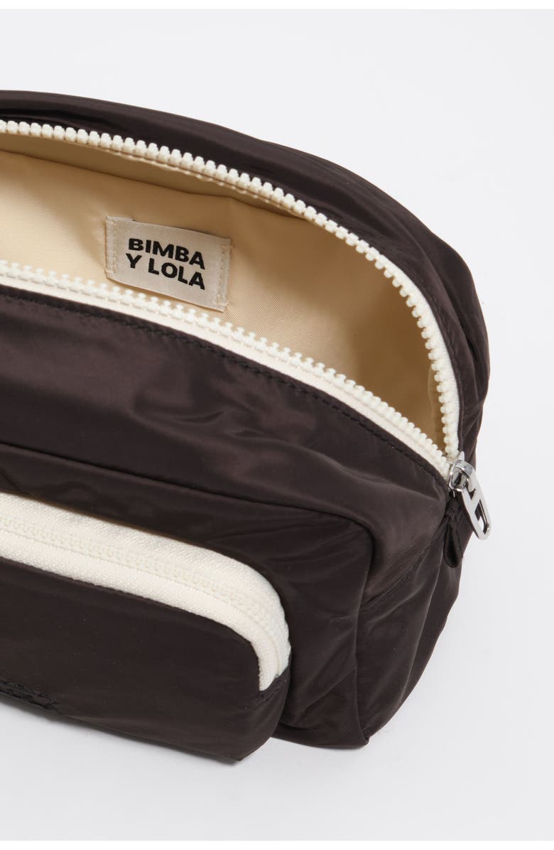 Bimba y Lola Large Nylon Makeup Case, Alternate, color, Charcoal