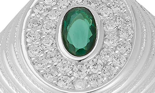 Chloe & Madison Chloe And Madison Cubic Zirconia Ribbed Signet Ring In Silver