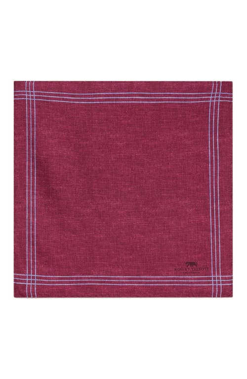 Robert Talbott Collins Reversible Silk Pocket Square in Burgundy/sky  product