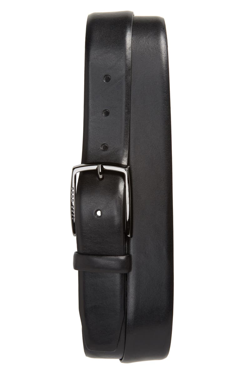 BOSS Celie Leather Belt, Main, color, Black