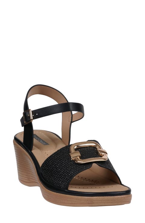 Fia Buckle Wedge Sandal (Women)