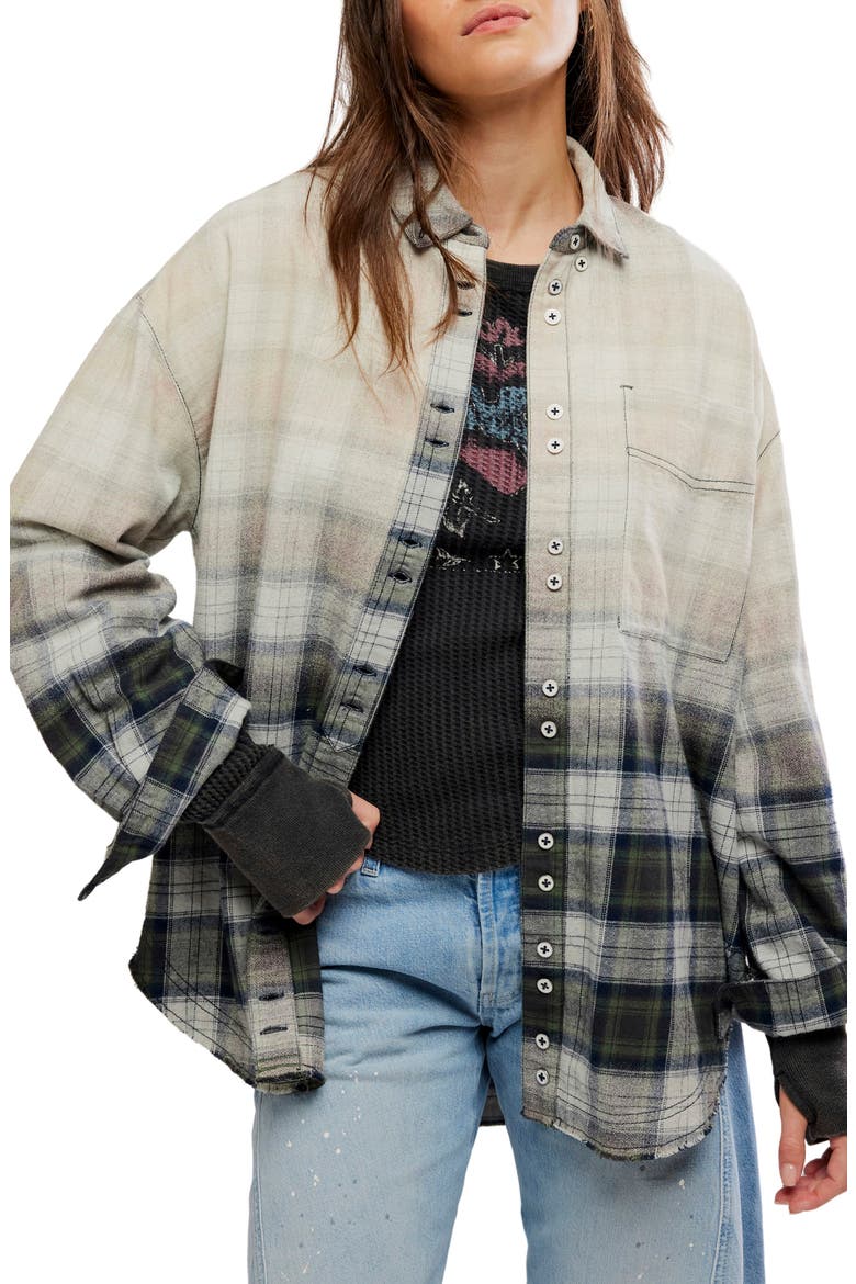 Lexi Plaid Shirt, Main, color, FOREST GREEN COMBO
