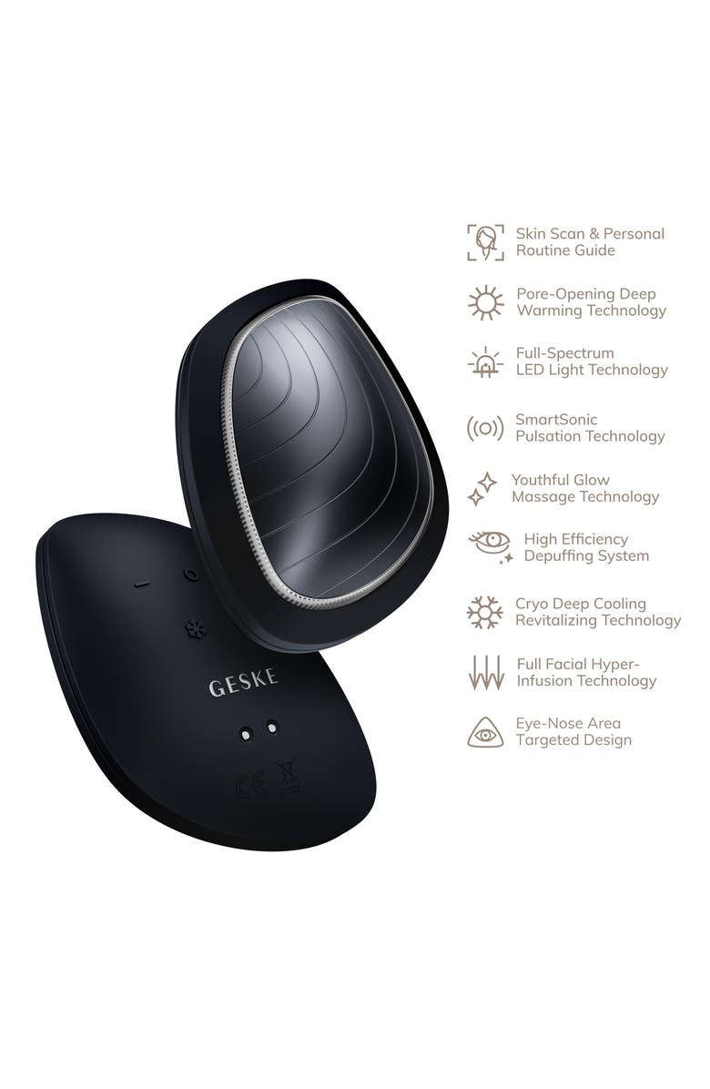 GESKE SmartAppGuided Sonic Warm & Cool Mask | 9 in 1, Alternate, color, Black