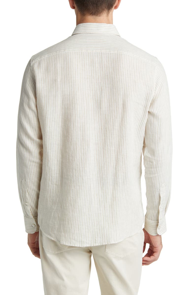Brax Daniel Linen Button-Down Shirt, Alternate, color, Coconut