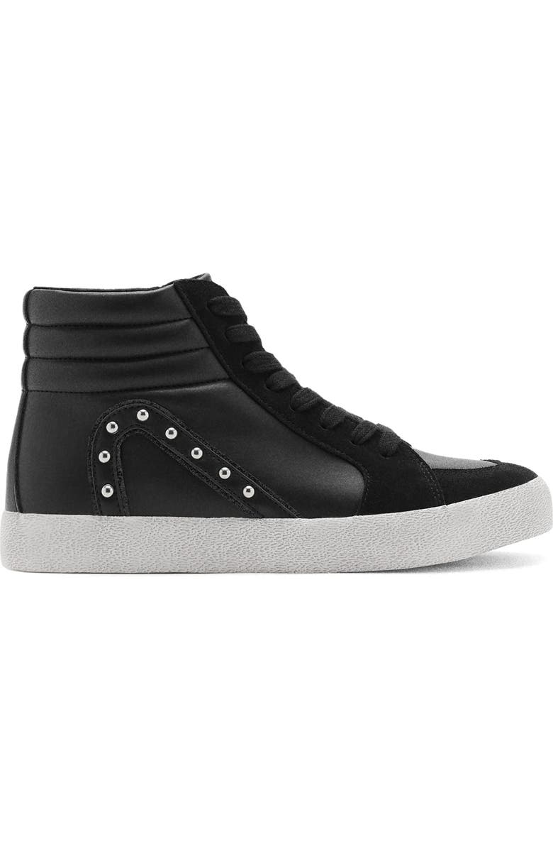 MANGO TEEN Studded Sneaker, Alternate, color, Black