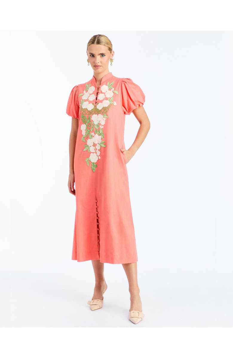 Mestiza New York Elliana Barong Midi Dress, Main, color, Ivory