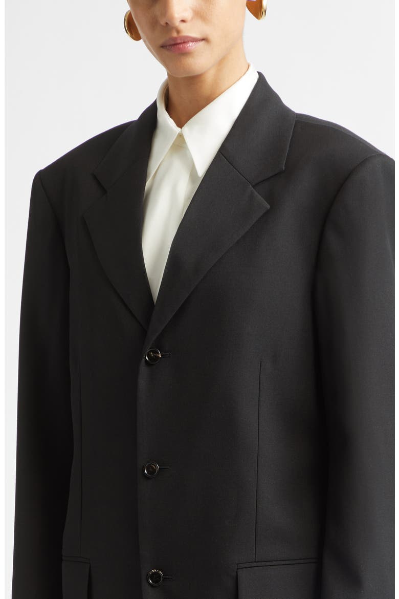 Oversize Wool Grain de Poudre Jacket, Alternate, color, 1010 DOUBLE BLACK
