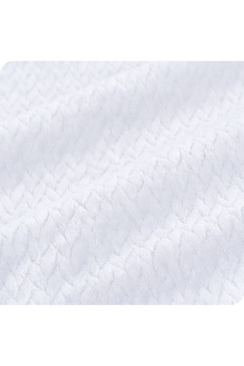 Chevron Microplush Fleece Throw Blanket, Alternate, color, White