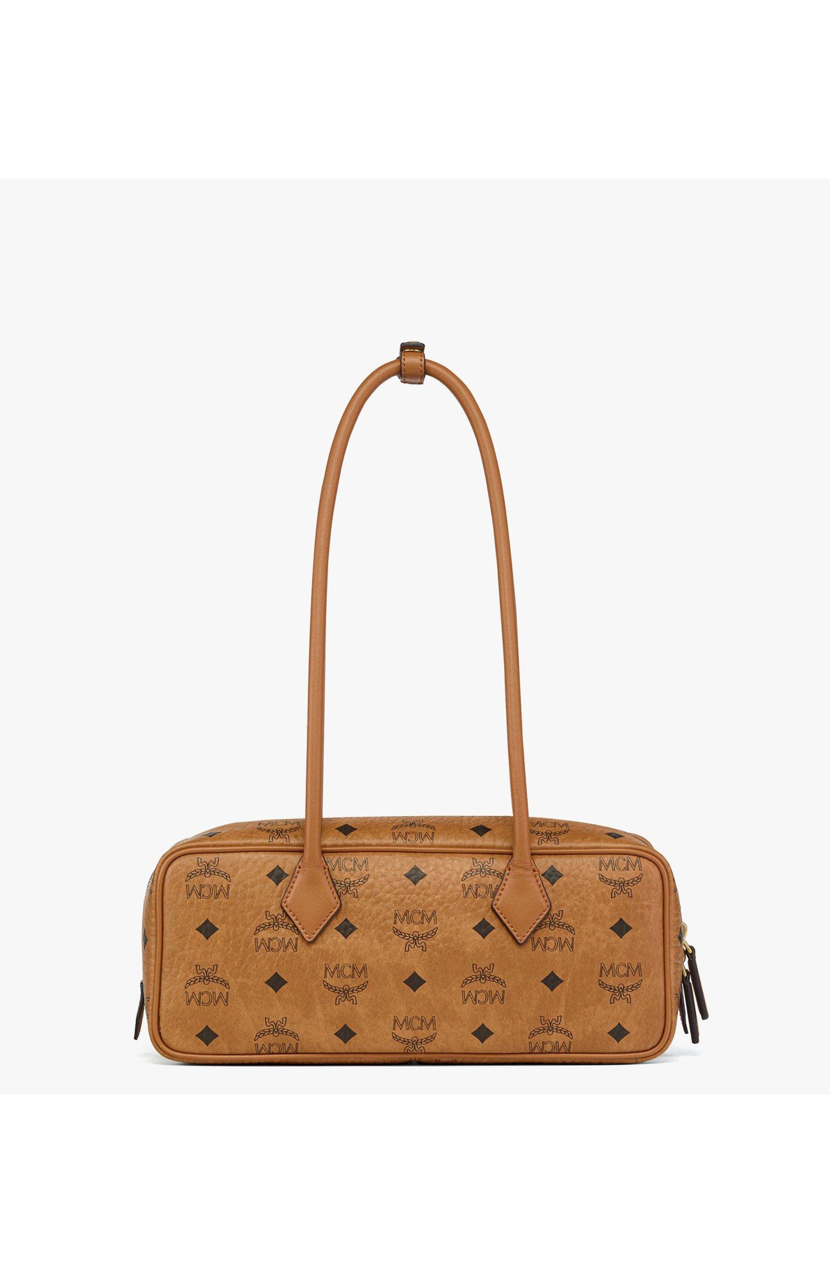 MCM Aren Shoulder Bag in Visetos, Alternate, color, 