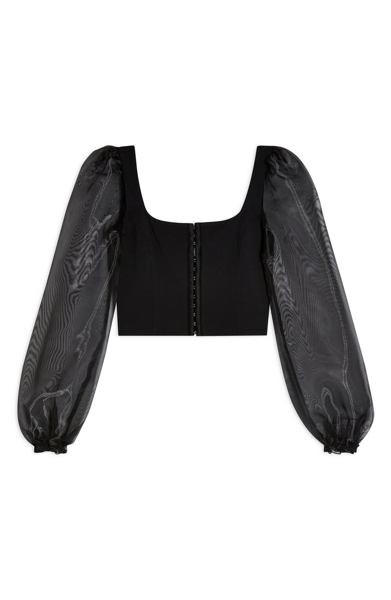 Topshop Organza Puff Sleeve Top, Alternate, color,
