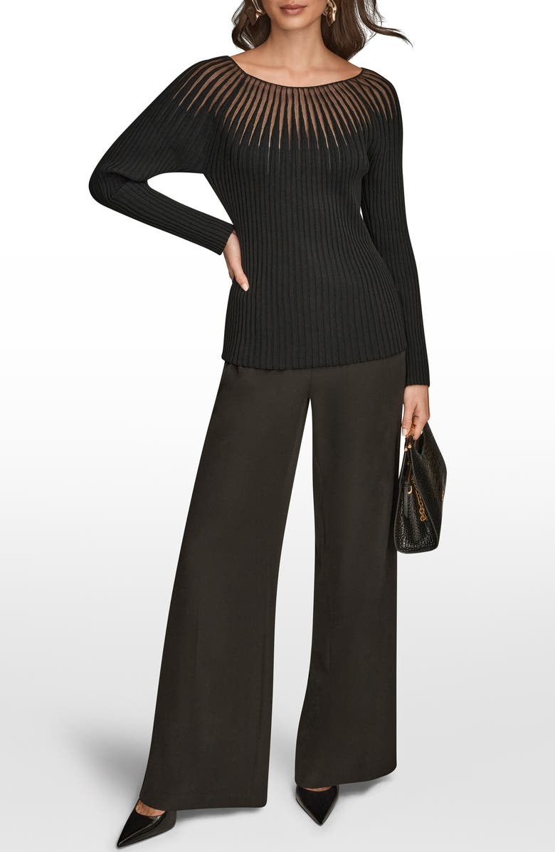 Donna Karan New York Mixed Media Knit Top, Alternate, color,