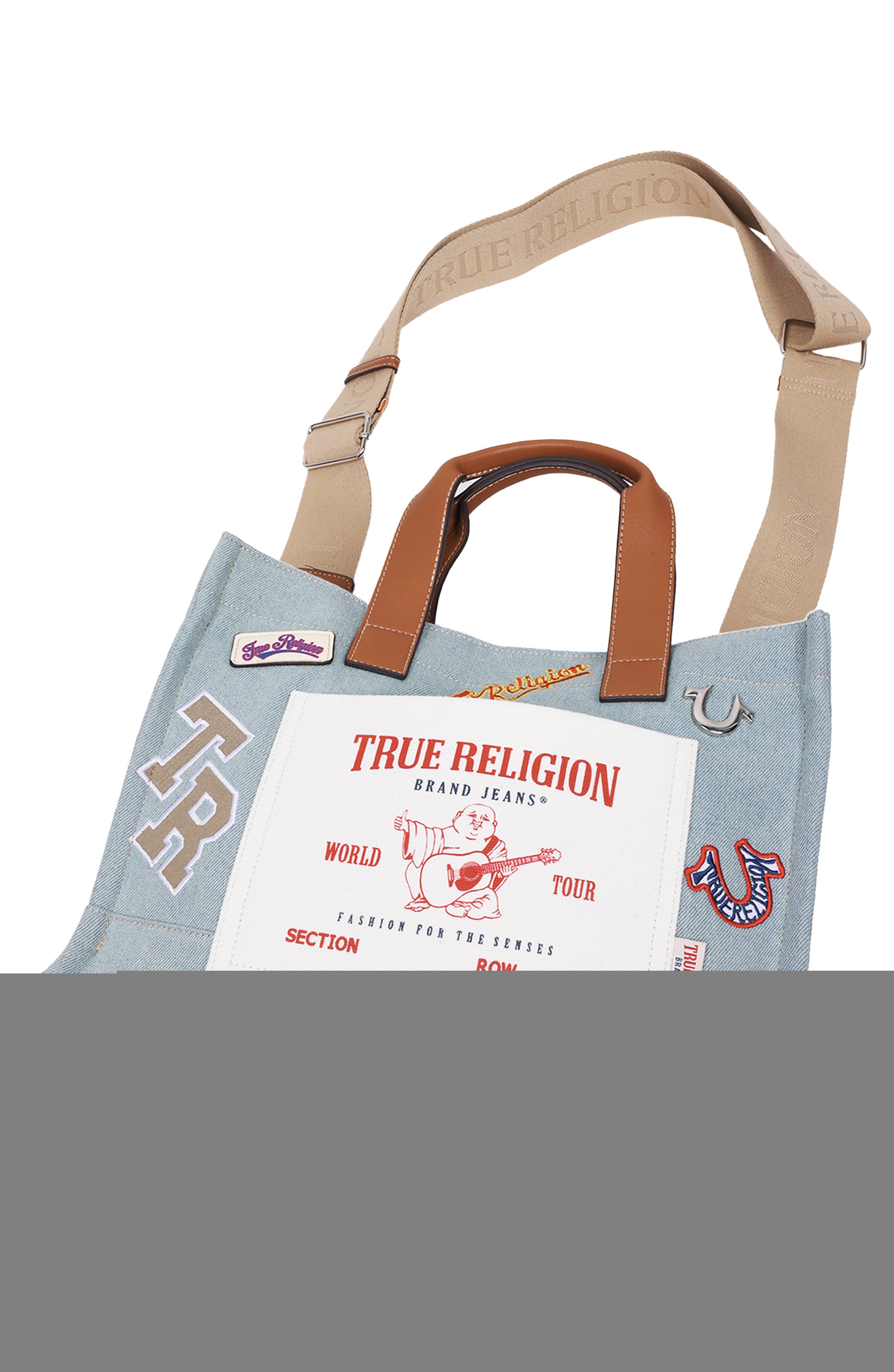 True Religion Andy Medium Patch Tote, Alternate, color, 