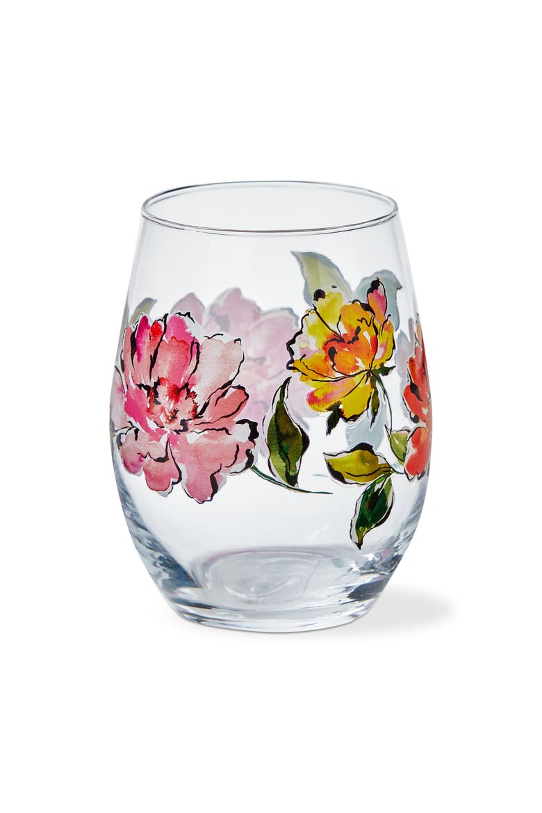 In Bloom Stemless Wine Glasses Dishwasher Safe Drinkware, Main, color, Pink