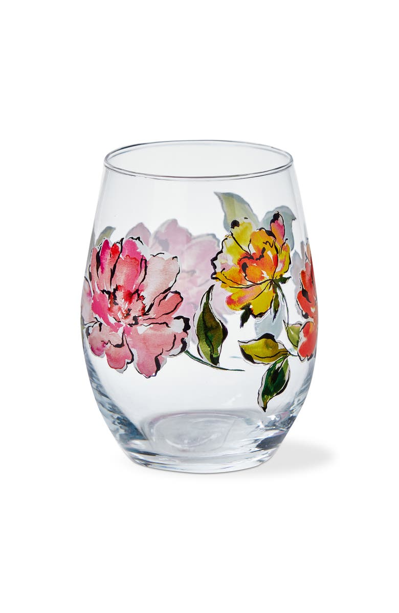 tag In Bloom Stemless Wine Glasses Dishwasher Safe Drinkware, Main, color, Multicolored