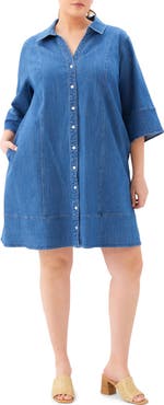 Karen Kane Flare Sleeve Denim Shirtdress