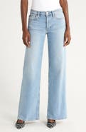 Re/Done Mid Rise Embellished Appliqué Wide Leg Jeans