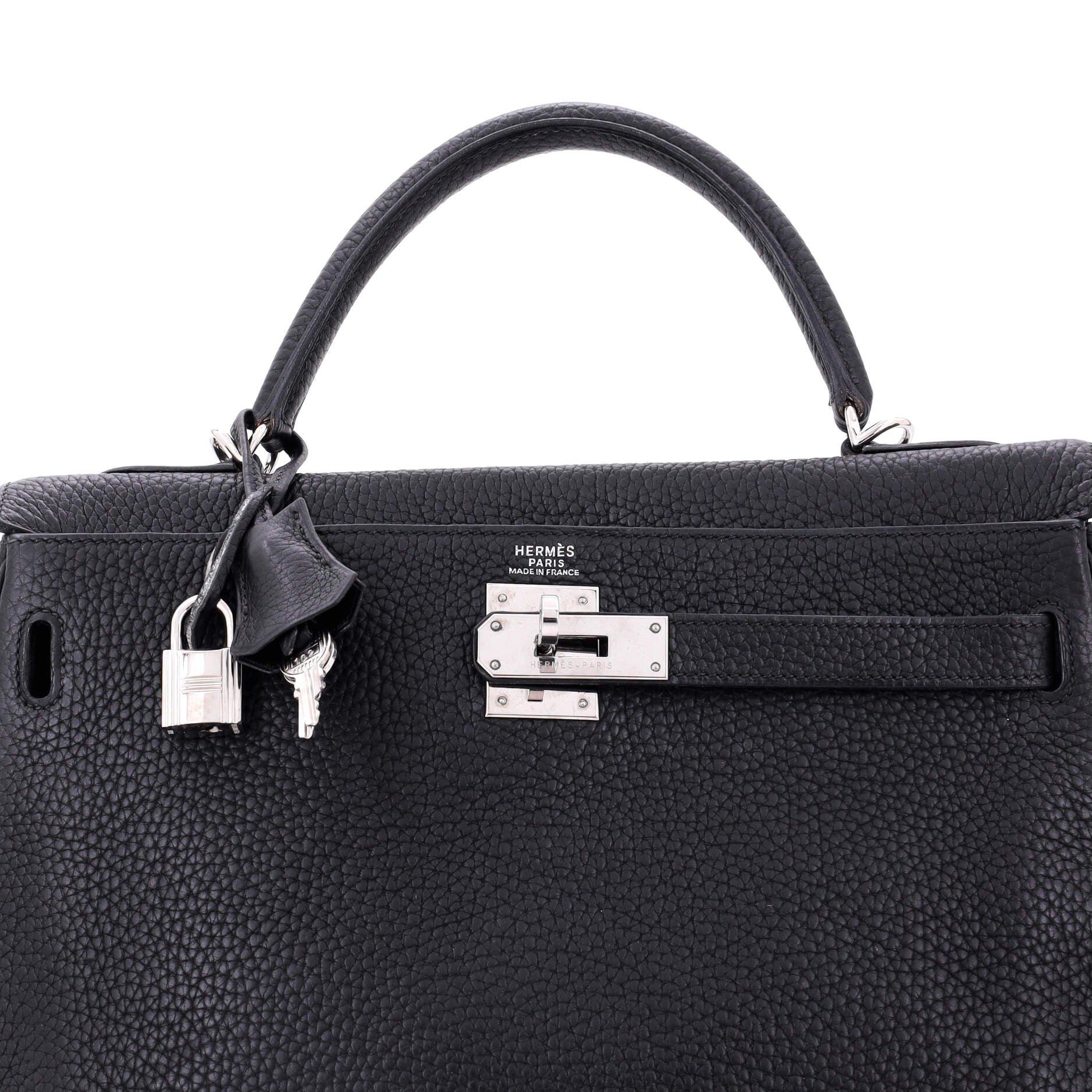 Pre-Owned Hermes Kelly Handbag Black Togo with Palladium Hardware 32, Alternate, color, 