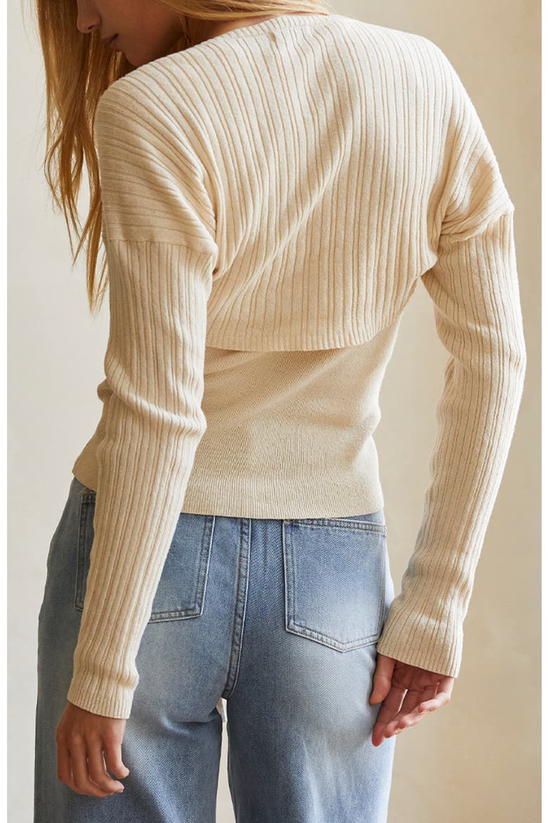 Two Piece Bolero Set Knit Top, Alternate, color, Cream