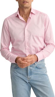 Eton Contemporary Fit Pink Microcheck Cotton Dobby Dress Shirt