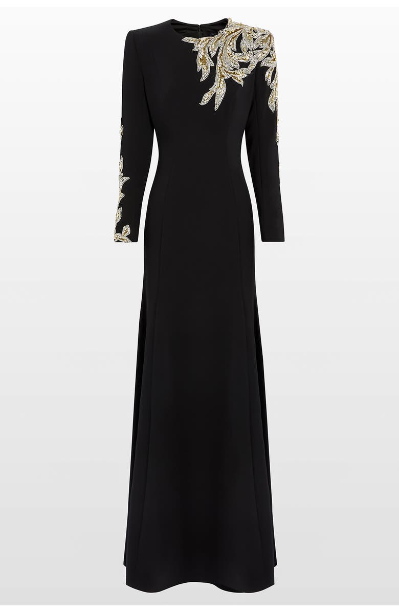 Jenny Packham Honor Sequin-Embellished Maxi Gown, Main, color, Liquorice