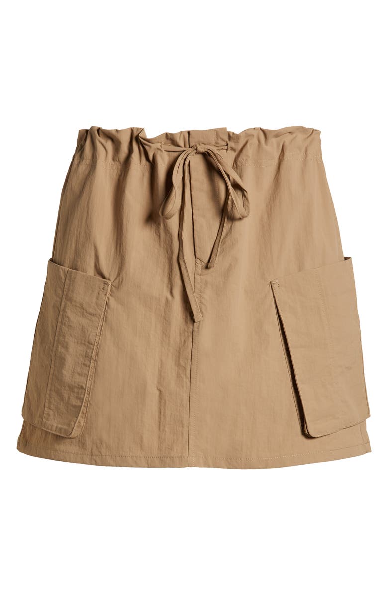 BP. Parachute Drawstring Skirt, Alternate, color, Tan Dune