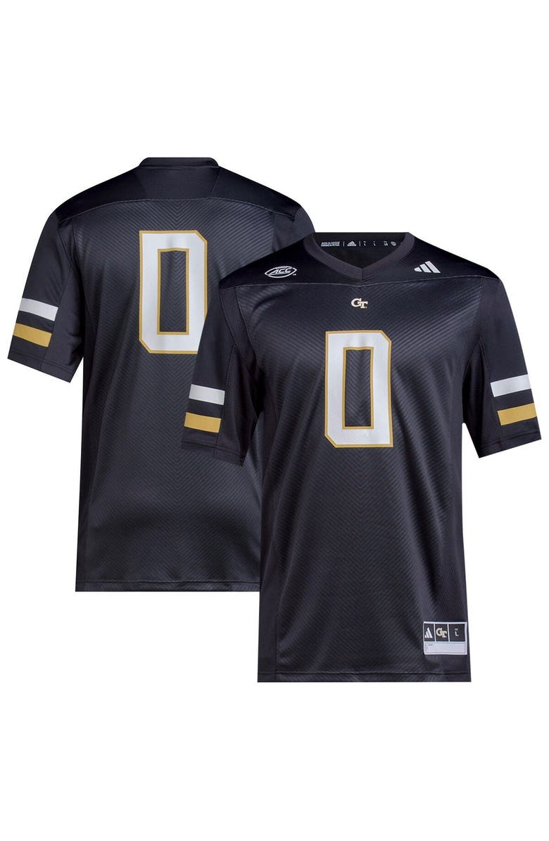 adidas Men's adidas #0 Black Georgia Tech Yellow Jackets 2023 Premier Jersey, Main, color,