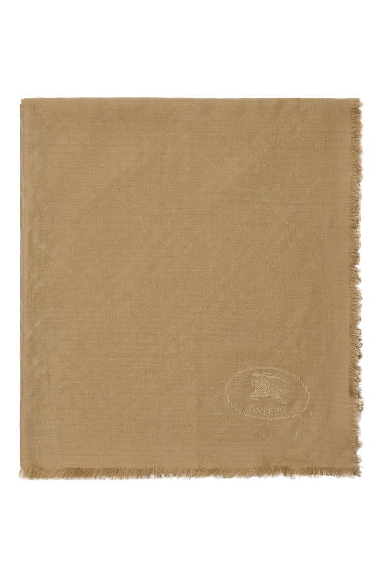 Check EKD Embroidered Wool & Silk Scarf, Alternate, color, SAND