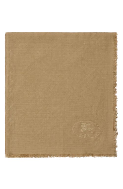 Burberry Wide Check Wool Silk Scarf In Neutral