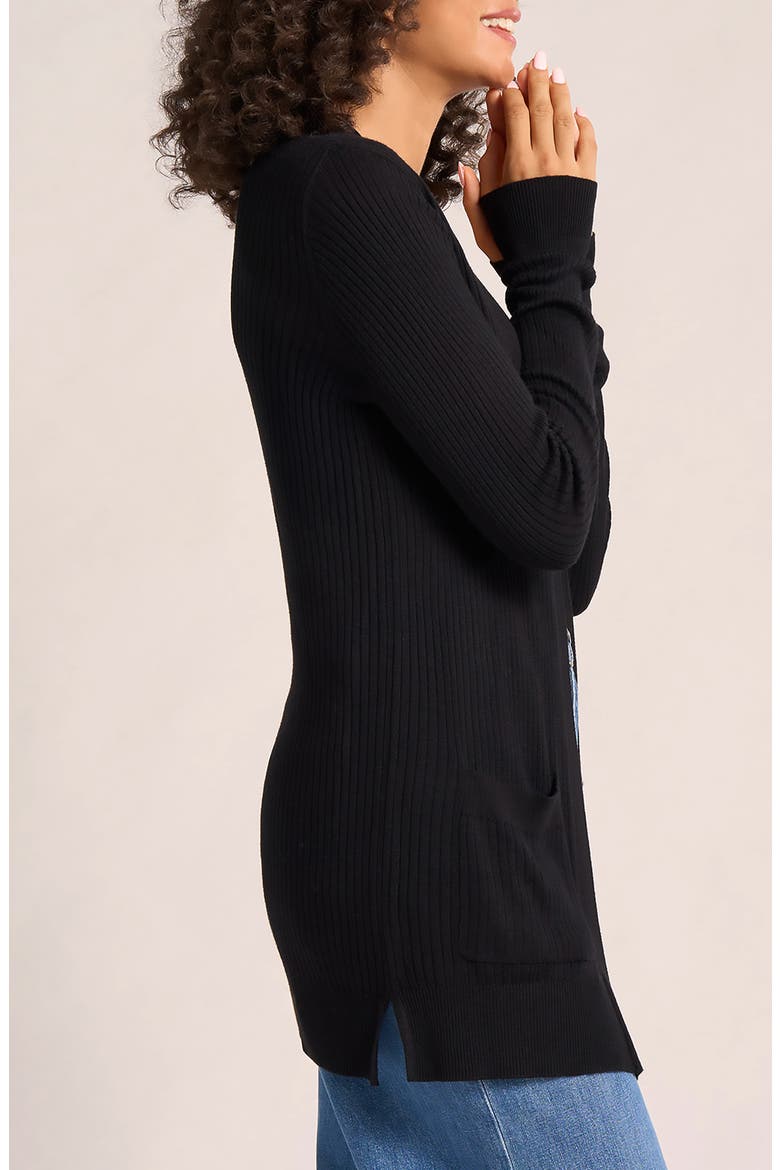 Colfax Longline Open Front Cardigan, Alternate, color, BLACK