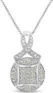 Haus of Brilliance Silver 1/3 cttw Diamond Ribbon and Circle Cluster Pendant Necklace