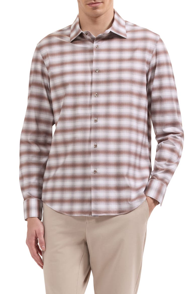 James OoohCotton® Plaided Performance Shirt, Main, color, SIENNA