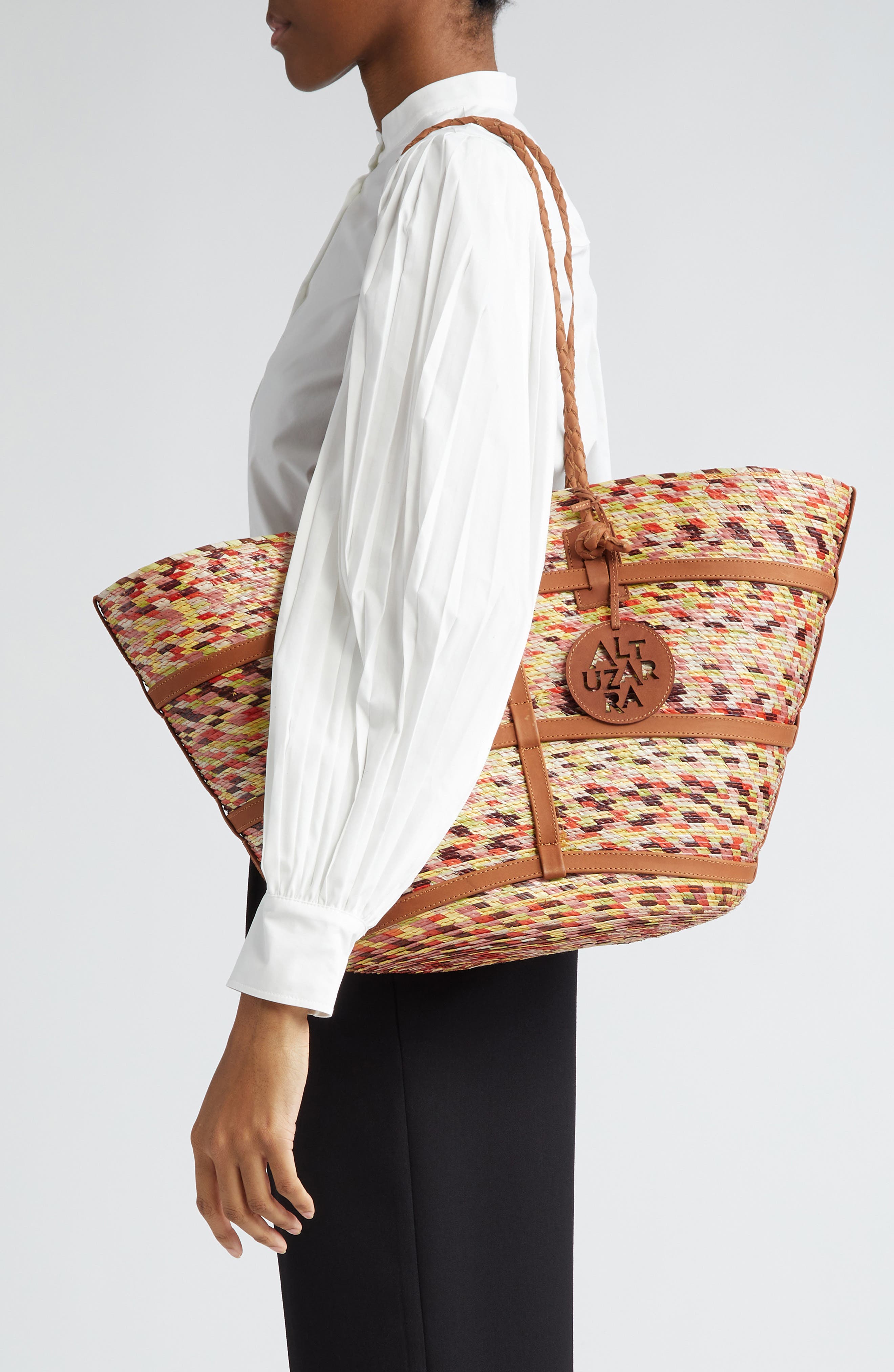 Altuzarra Large Watermill Straw Tote, Alternate, color, 