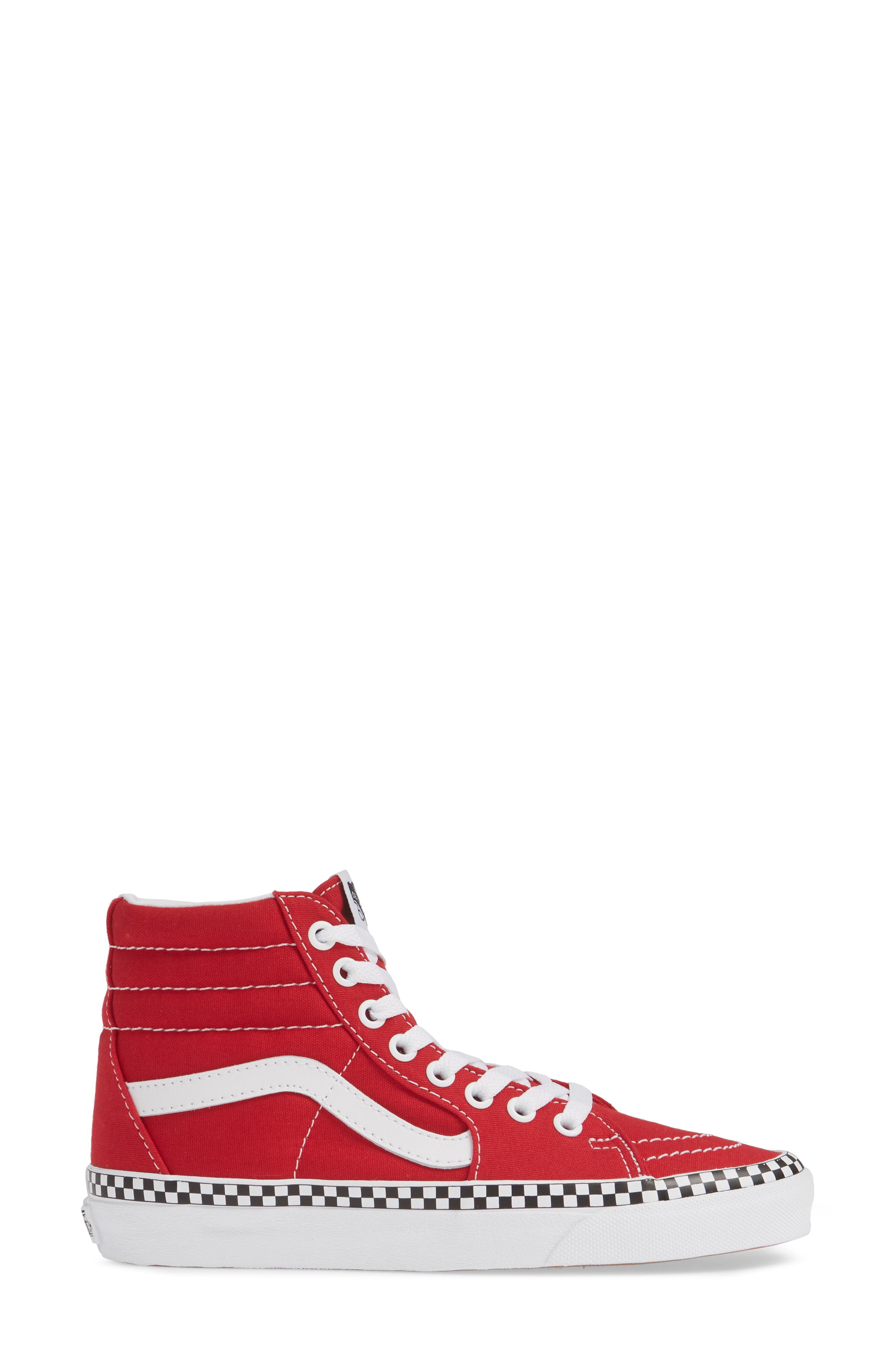 Vans Sk8-Hi Check Foxing Sneaker, Alternate, color, 