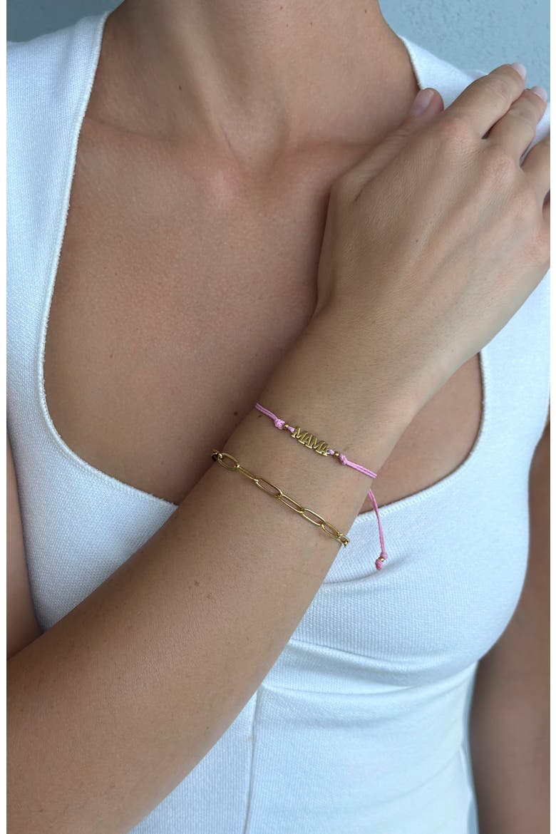 Mama Set of 2 Bracelets, Alternate, color, PINK/ GOLD