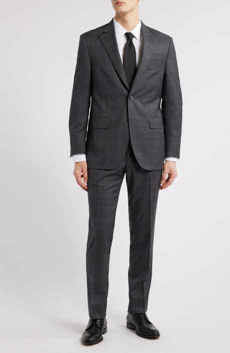 Peter Millar Flynn Classic Fit Grey Glen Plaid Wool Suit