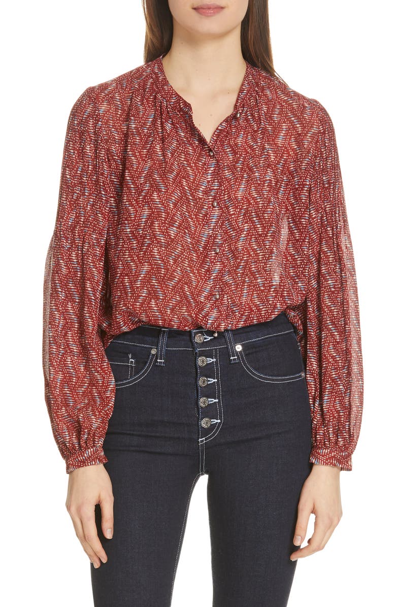 Veronica Beard Nicola Silk Blouse, Main, color, 