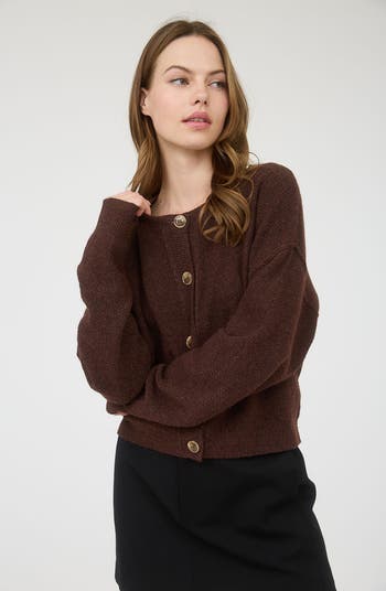 Crewneck Button Down Cardigan