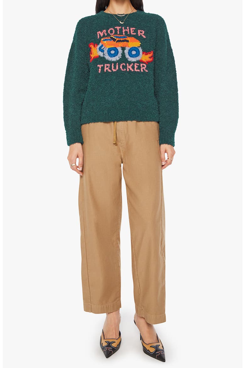 Trucker Alpaca Blend Graphic Crewneck Sweater, Alternate, color, ROUGH ROADS