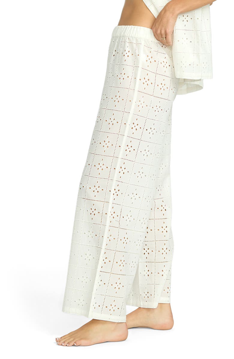 Billabong Cotton Eyelet Cover-Up Pants, Alternate, color, Salt Crystal
