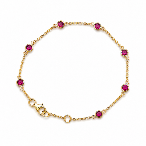 July Birthstone Bracelet Ruby
