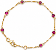 Zuvan July Birthstone Bracelet Ruby