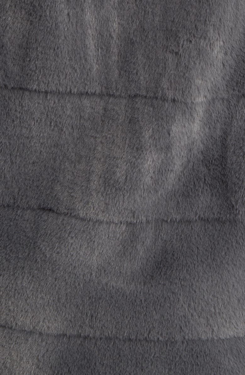 La Fiorentina Quilted Faux Fur Vest, Alternate, color, Grey