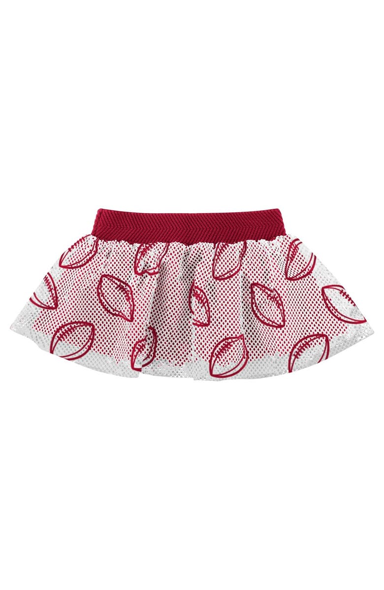 Outerstuff Girls Infant Heather Gray/Red Tampa Bay Buccaneers All Dolled Up Three-Piece Bodysuit, Skirt & Booties Set, Alternate, color, 